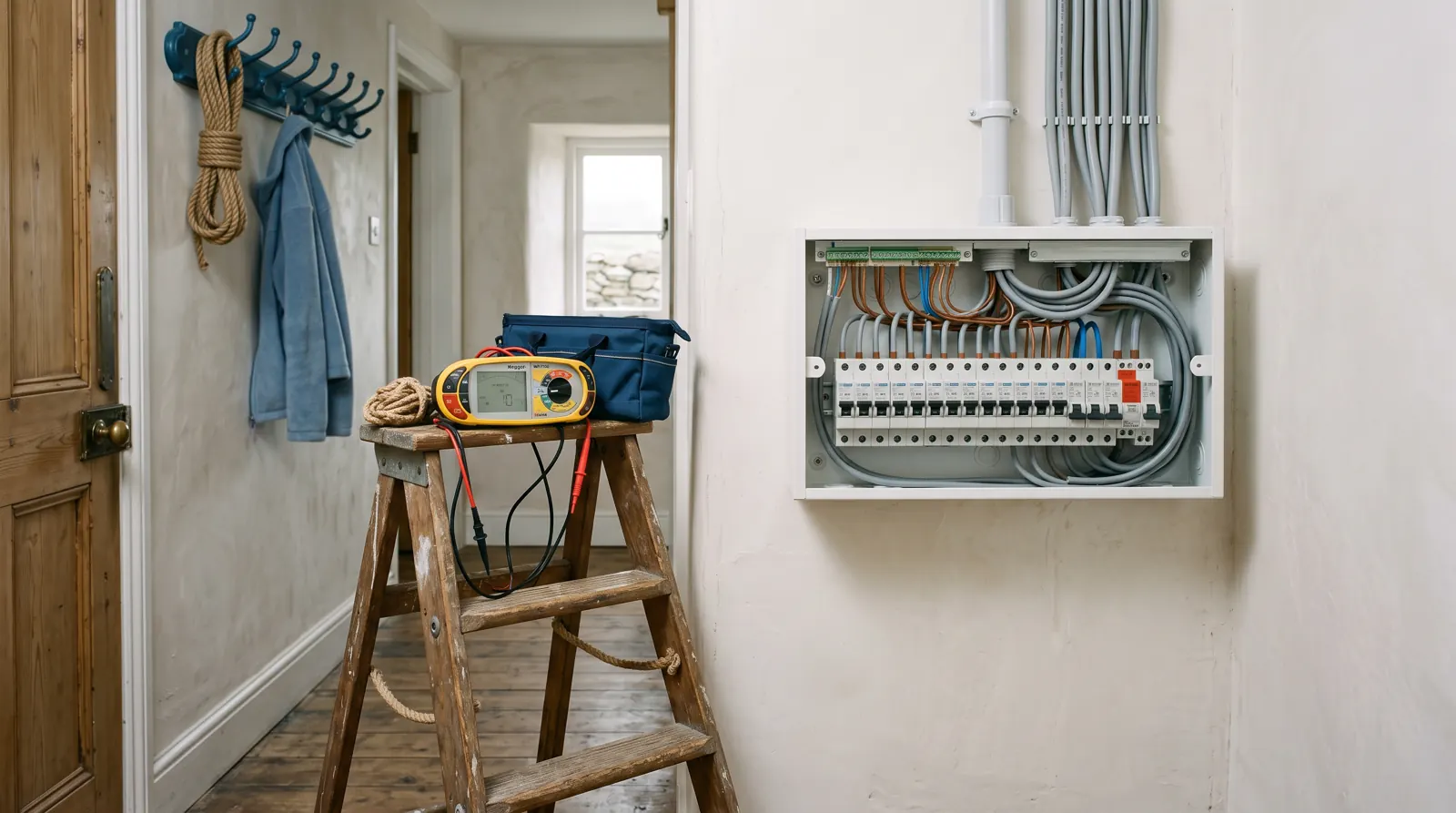 Newly installed consumer unit with RCBO protection in a Kent home